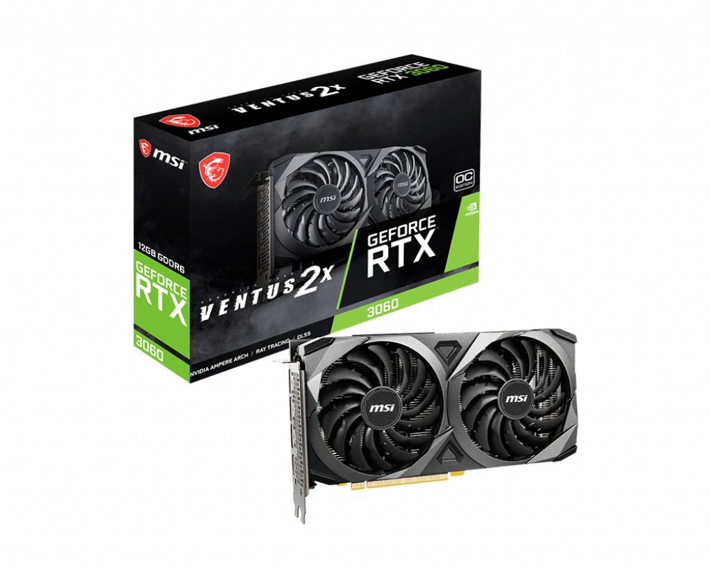 MSI微星 Geforce RTX3060 Ventus 2X OC 12GB GDDR6 Display Card (LHR)