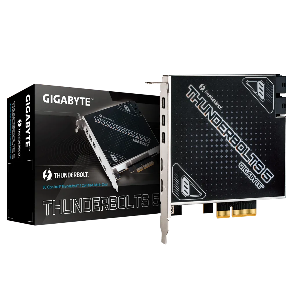 Gigabyte技嘉 THUNDERBOLTS 5 PCIe add-in card​ (Dual Thunderbolt 5 Ports USB Type-C​)