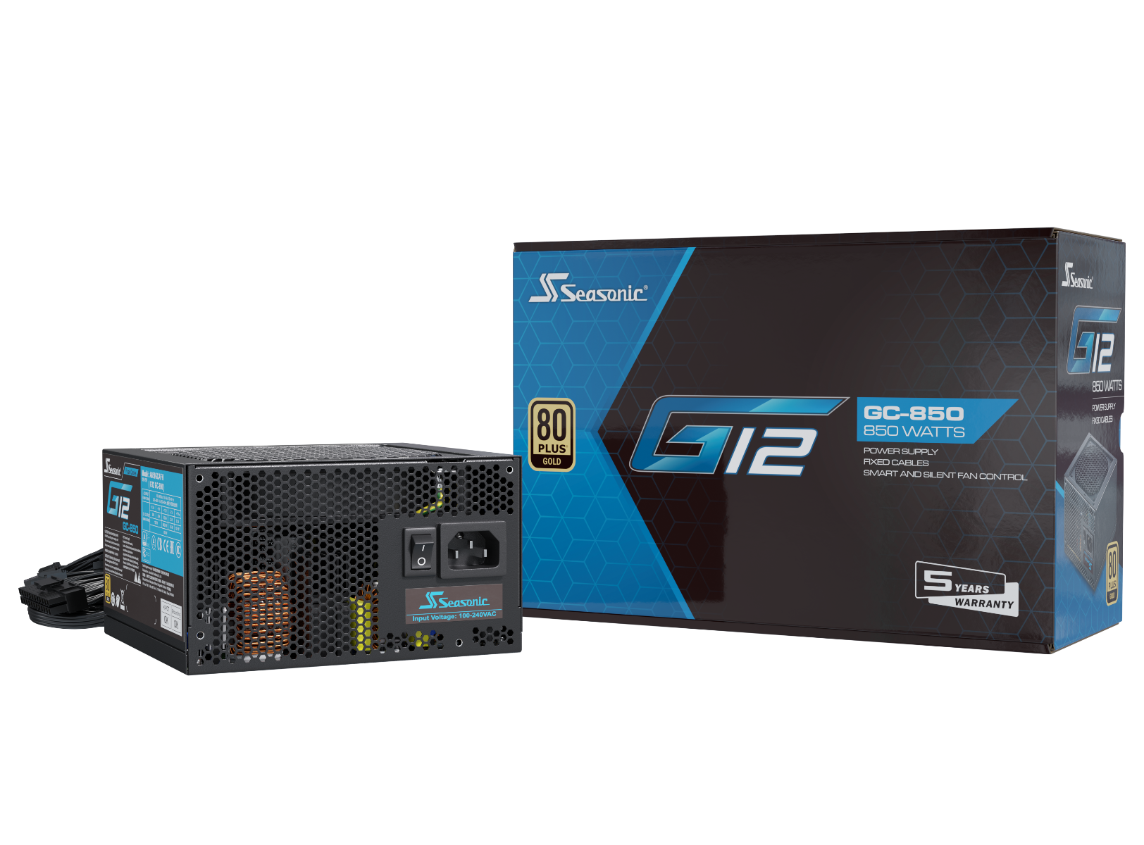 SEASONIC GC850 80 PLUS GOLD 850W PSU ( A851GCAFH,,Fixed cables,5 years warranty)