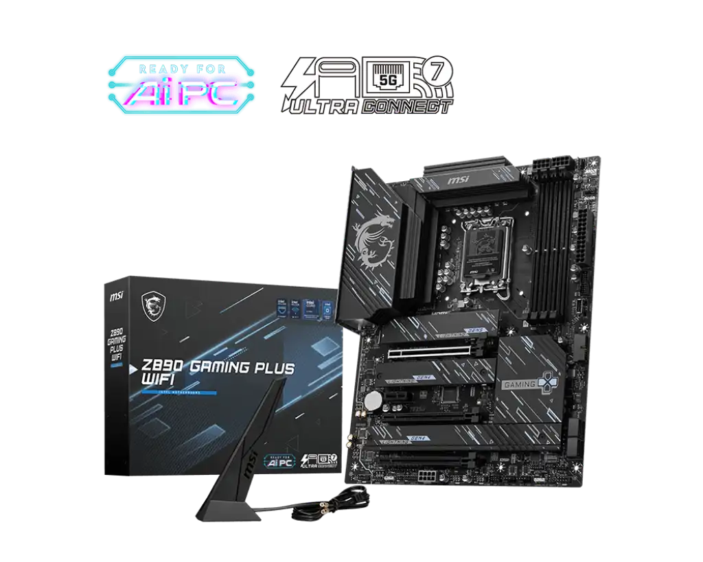 MSI微星 Z890 GAMING PLUS WIFI LGA1851 ATX MB, 5G LAN, WIFI 7, TB4