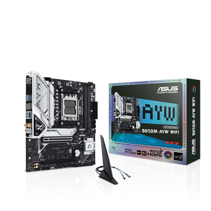 ASUS華碩 B650M-AYW WIFI mATX MB(M.2*2, 2.5Gb LAN, WiFi 6)