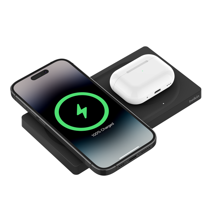Belkin BOOSTCHARGE PRO 2-IN-1 WIRELESS PAD WITH MAGSAFE (Black, WIZ019btBK)