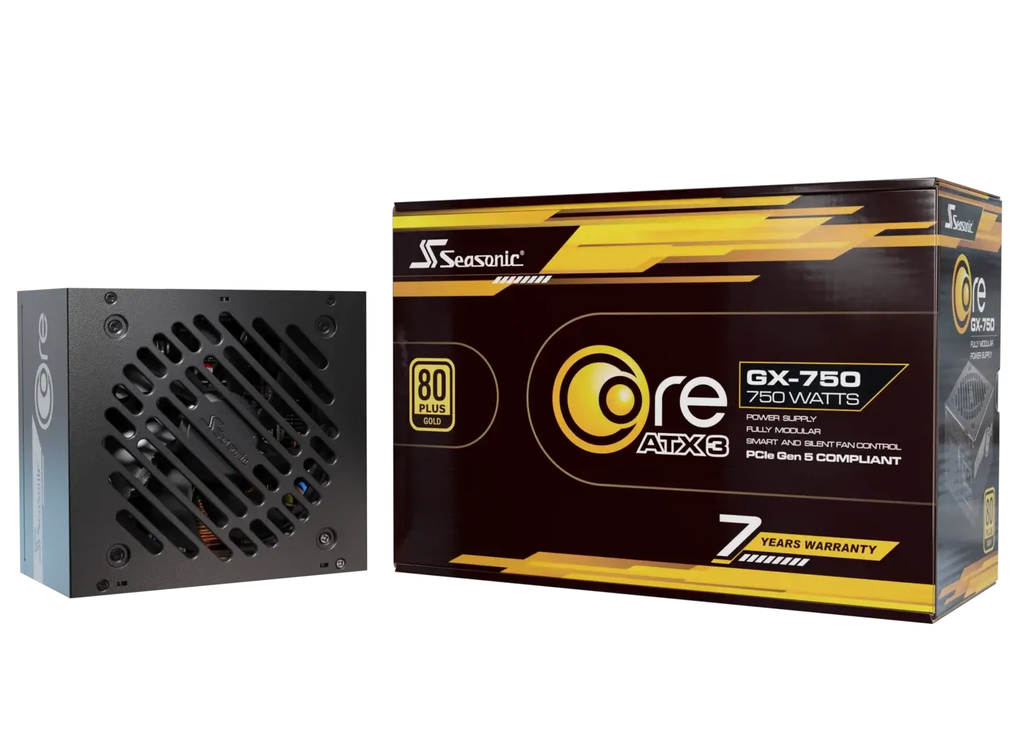 Seasonic Core V2 GX-750 黑色 ATX3.1 PCIE 5.1 750W Fully Modular Power Supply - 80 PLUS Gold (7yr waranty, SRP-CGX751-A5A32SF)